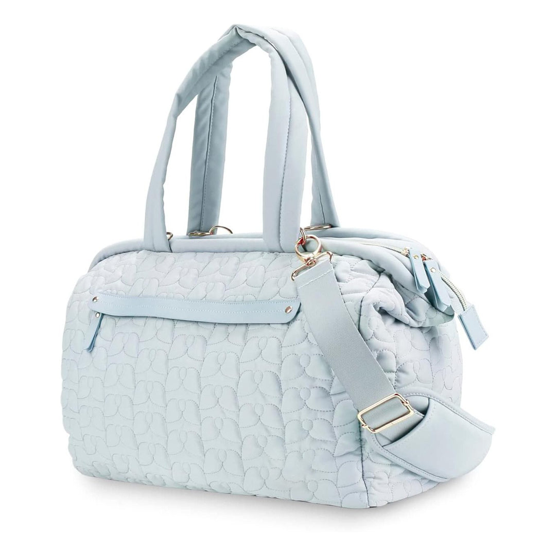 Blue Quilted Pattern Large Capacity Mummy Bag - Stylish Baby Diaper Bag for Moms, Baby Stroller Bag with Multiple Compartments