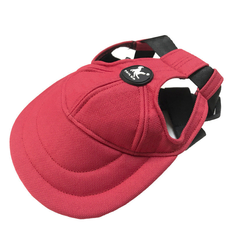 Size S Red Adjustable Pet Baseball Cap for Cats and Dogs - Cute Sun Protection Hat for Outdoor Adventures