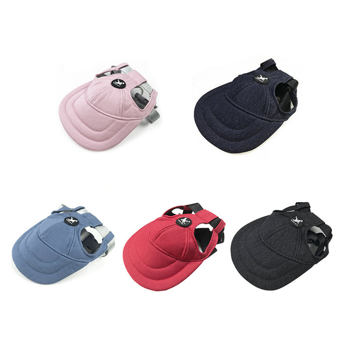 Size S Red Adjustable Pet Baseball Cap for Cats and Dogs - Cute Sun Protection Hat for Outdoor Adventures