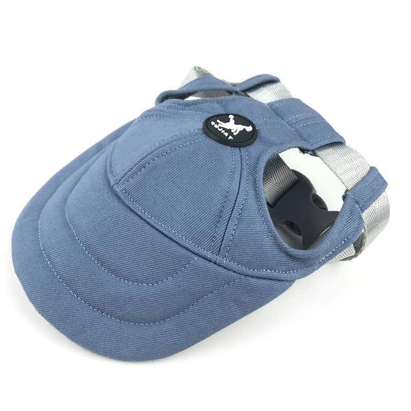 Size M Light Blue Adjustable Pet Baseball Cap for Cats and Dogs - Cute Sun Protection Hat for Outdoor Adventures