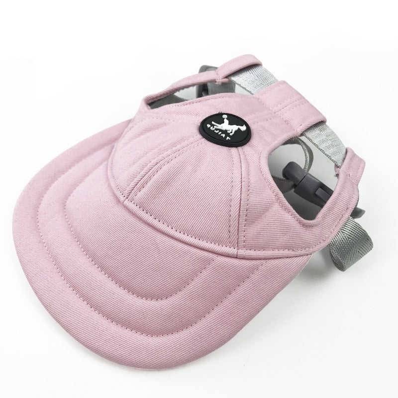 Size M Pink Adjustable Pet Baseball Cap for Cats and Dogs - Cute Sun Protection Hat for Outdoor Adventures