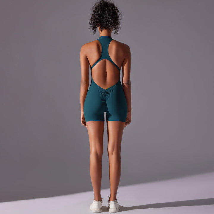 Size S Dark Green High-Impact Seamless Bodysuit - Nude Feel Yoga & Fitness Romper