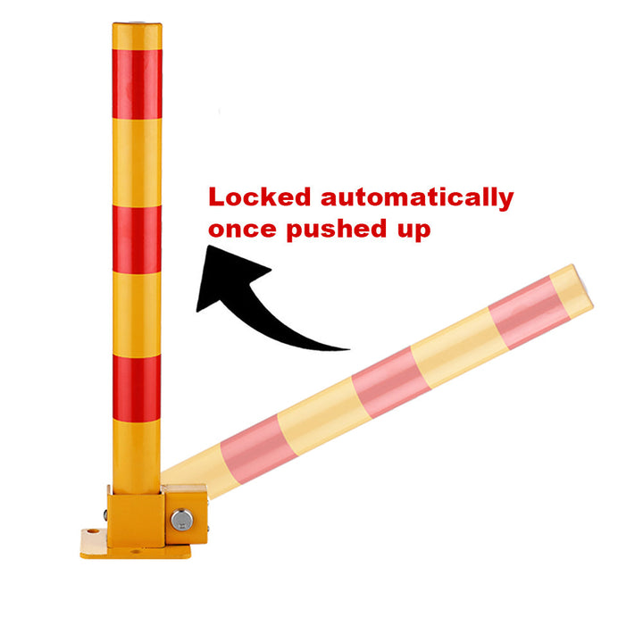 Red Parking Bollard locker Barrier Key Alike lock Fold Down Vehicle