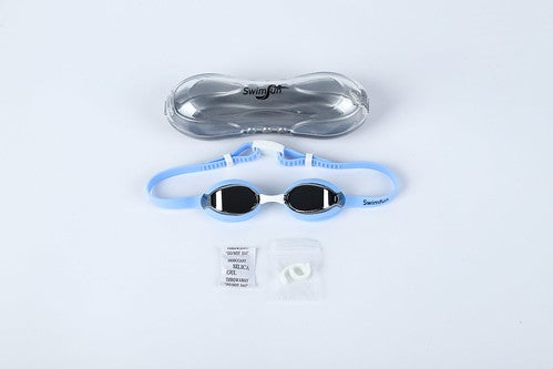 Junior mirrored lens swimming goggles silver