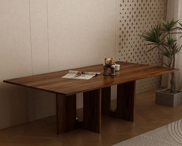 Walnut Melamine Dining Table 8 Seater