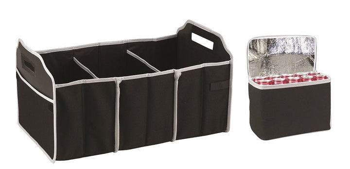 Collapsible Car Trunk Organiser with Cooler Bag