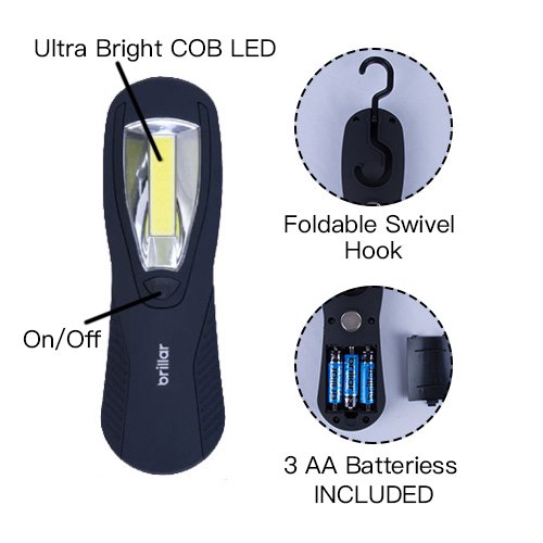 300 Lumens Ultra Bright Work Light with COB LED Technology-Black/Navy - Black