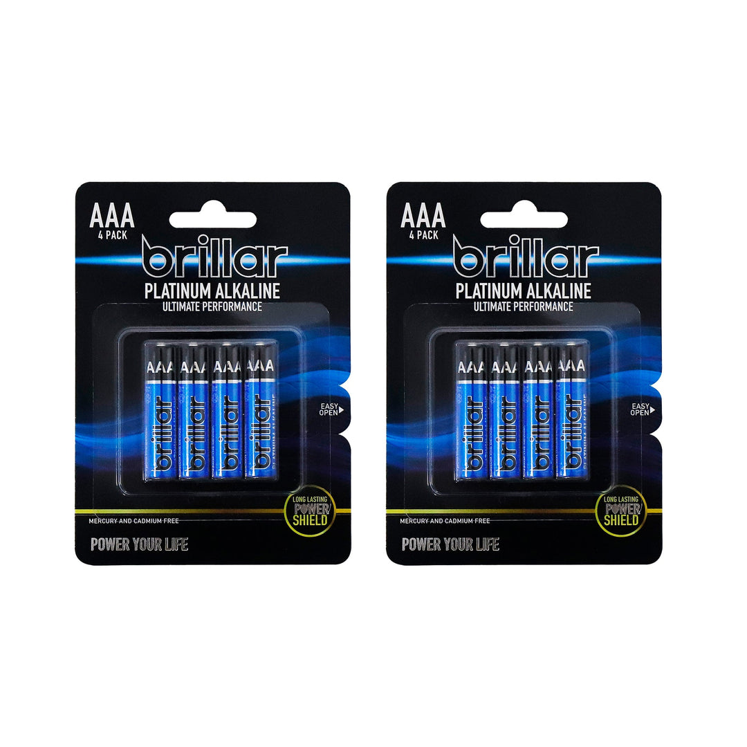 2x Brillar AAA Platinum Alkaline Batteries 4pk