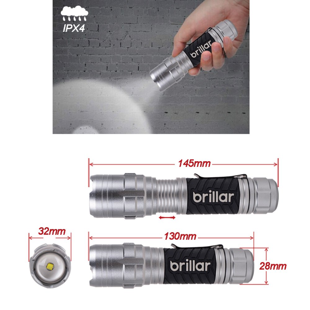 Brillar Mighty Mate Flashlight - 300 Lumen Battery Torch