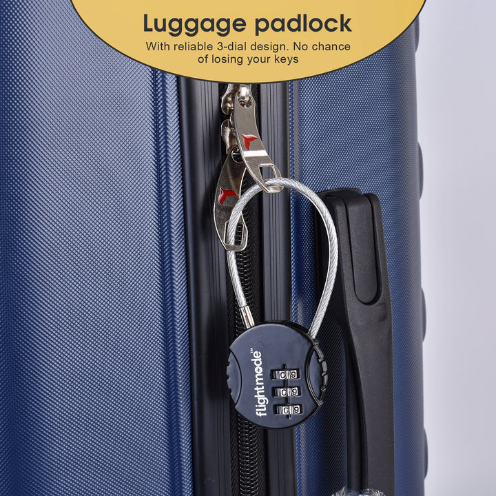 Flightmode 3 Dial Steel Cable Padlock