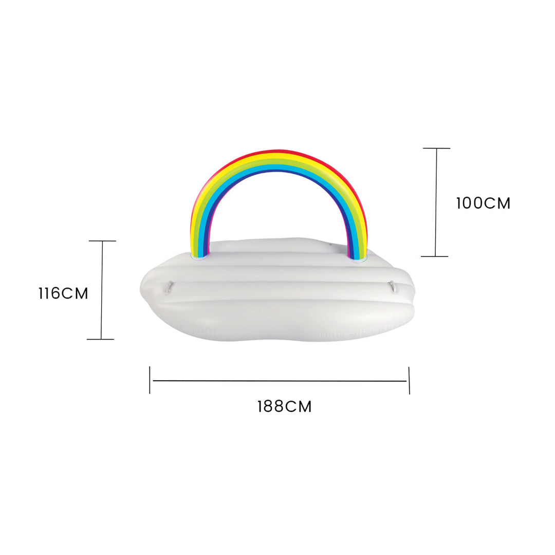 Lazy Dayz Inflatable Rainbow Cloud Float 185cm