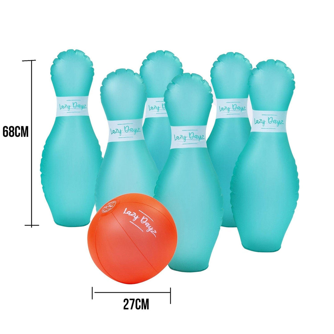 7 Pcs Lazy Dayz Pool Beach Inflatable Bowling Set Toy