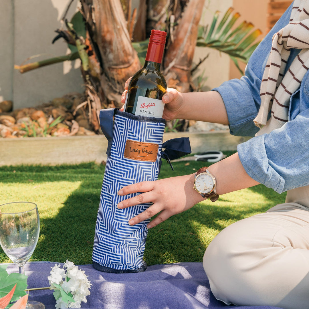 Lazy Dayz Insulated Wine Bottle Tote - Makena