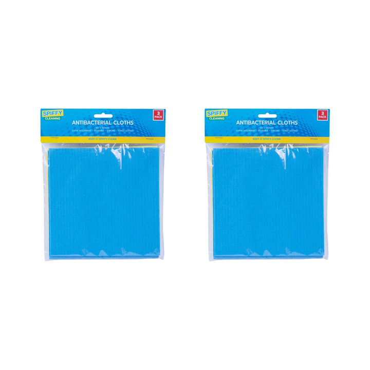 6PK Spiffy 15cm Antibacterial Cellulose Cloths