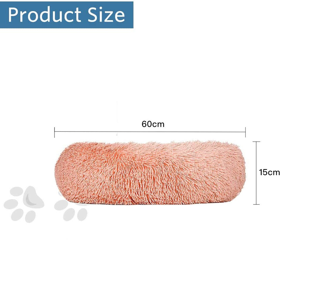 Plush Donut Faux Fur Calming Pet Nest - Salmon Pink - M