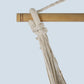 Fringed Cotton Rope Mexican Hammock Swing from Mexico in Ivory