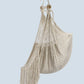 Fringed Cotton Rope Mexican Hammock Swing from Mexico in Ivory