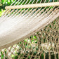 Mayan Legacy Queen Size Outdoor Cotton Mexican Resort Hammock With Fringe in Cream Colour