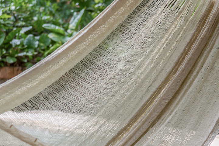 Mayan Legacy Jumbo Size Super Nylon Mexican Hammock in Cream Colour