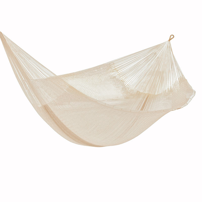 Mayan Legacy Jumbo Size Super Nylon Mexican Hammock in Cream Colour