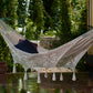 Outdoor undercover cotton Mayan Legacy hammock with hand crocheted tassels Queen Size Marble Colour