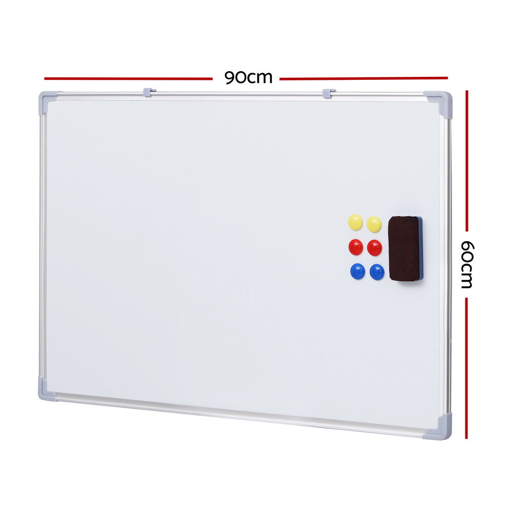 Magnetic Whiteboard 60x90cm Erase Board Marker Eraser Tray Home Office School