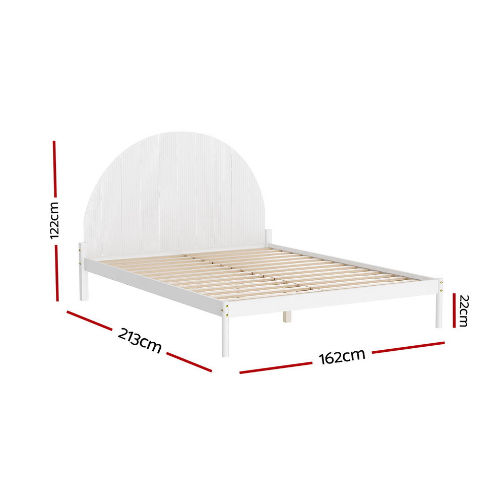 Artiss Bed Frame Queen Size Wooden White DALY