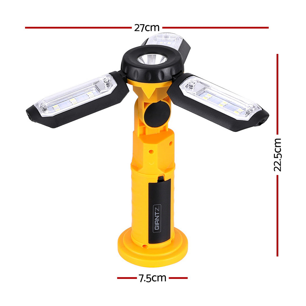 Giantz Work Light Rechargeable USB Cordless LED Lamp Hook Rotation Folding