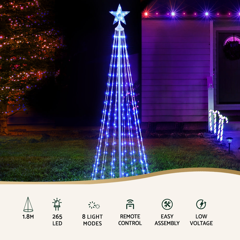 1.8M Christmas Tree 265 LED RGB Fairy Lights Jingle Jollys