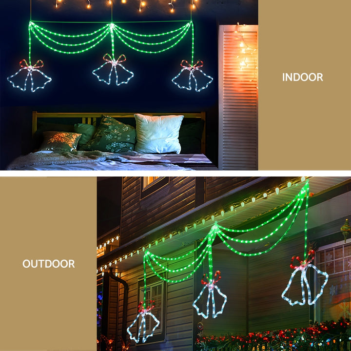 1.8M Christmas Lights 288 LED Bell Motif Light Decorations Jingle Jollys