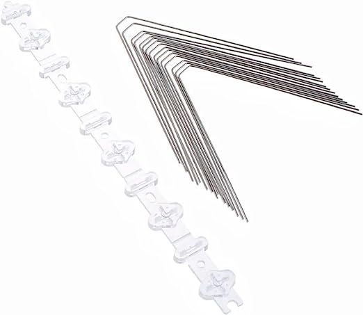 NOVEDEN 20Pcs X 25CM Anti Bird Repellent Stainless Steel Bird Spikes (Silver)