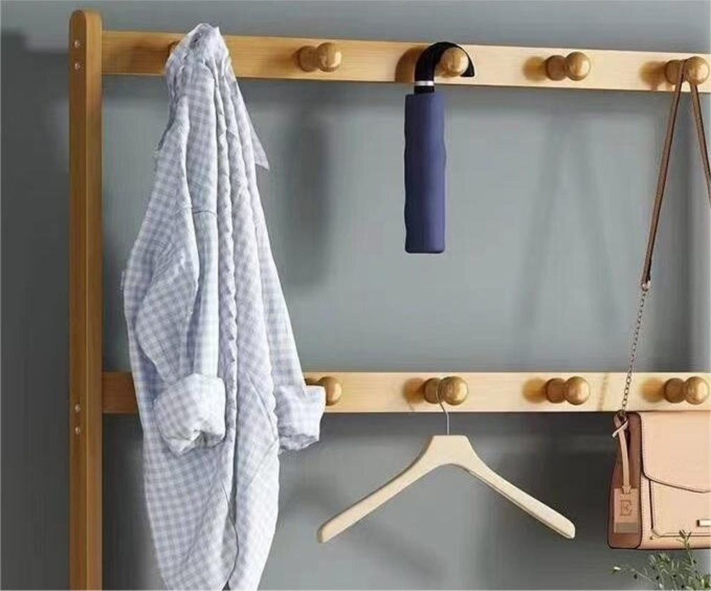 GOMINIMO Bamboo Clothes Rack and Shoe Rack Shelves 80cm