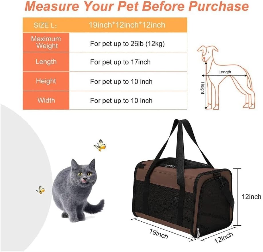 Floofi Portable Pet Carrier-L Size (Brown)