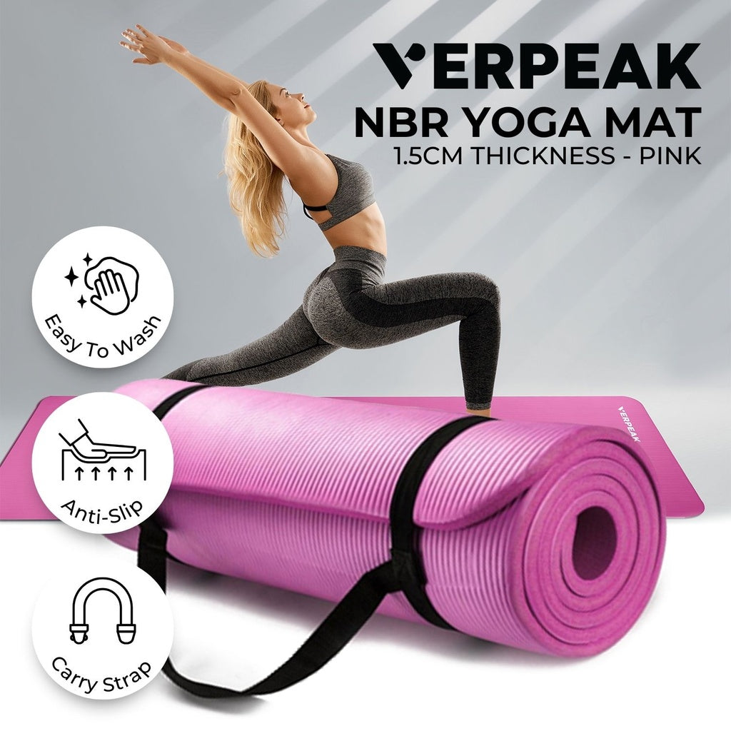 Verpeak NBR Yoga Mat 1.5CM Pink