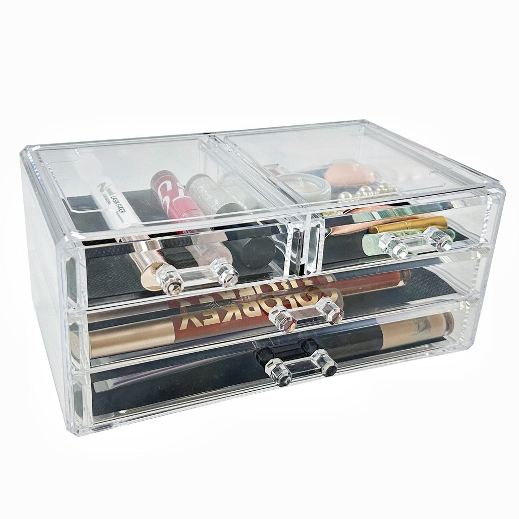 GOMINIMO Makeup Cosmetic Organizer With 12 Drawers (Clear)