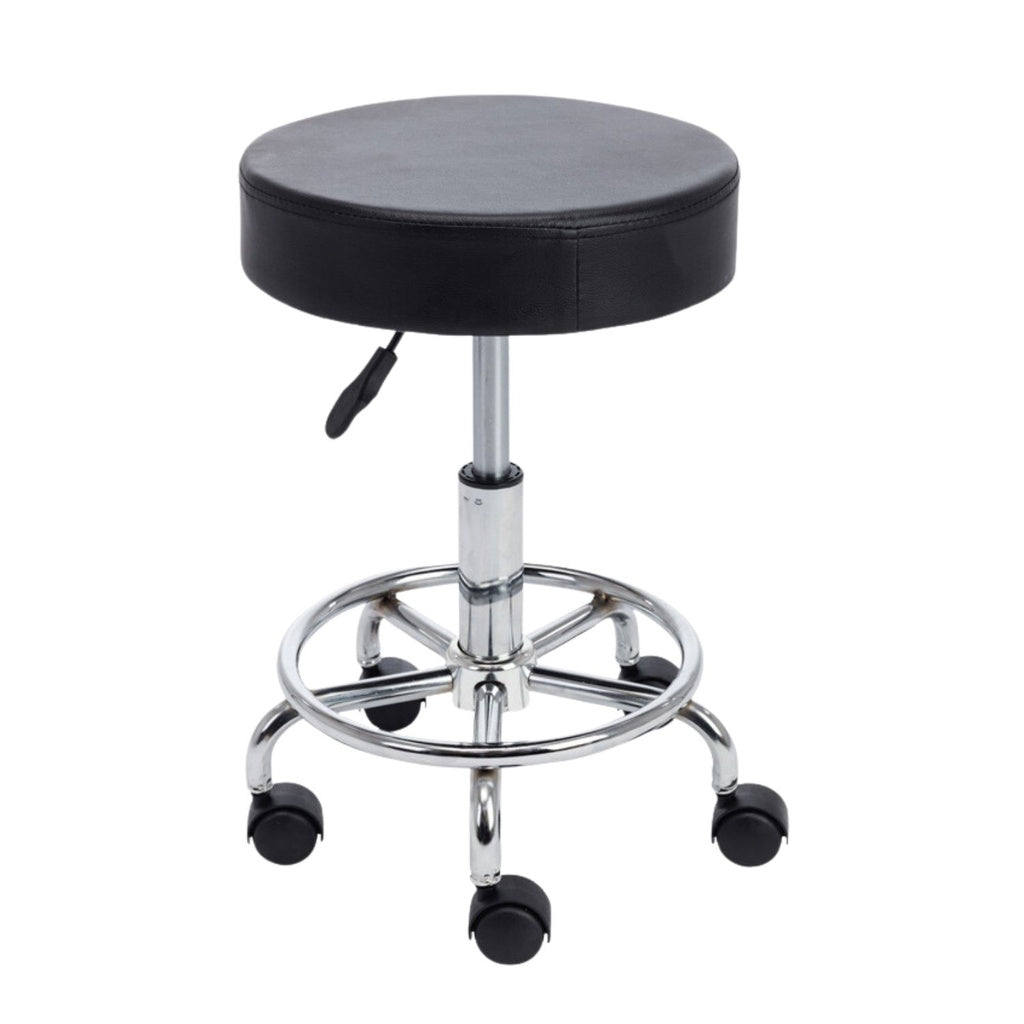 EKKIO Round Salon Stool with Adjustable Height (Black)