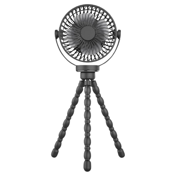 GOMINIMO 5000mAh Rechargeable Clip Fan with Flexible Tripod (Black)