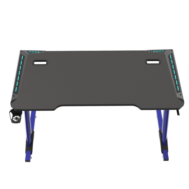 EKKIO RGB Gaming Desk Z Shape Blue 140cm EK-GD-108-AL