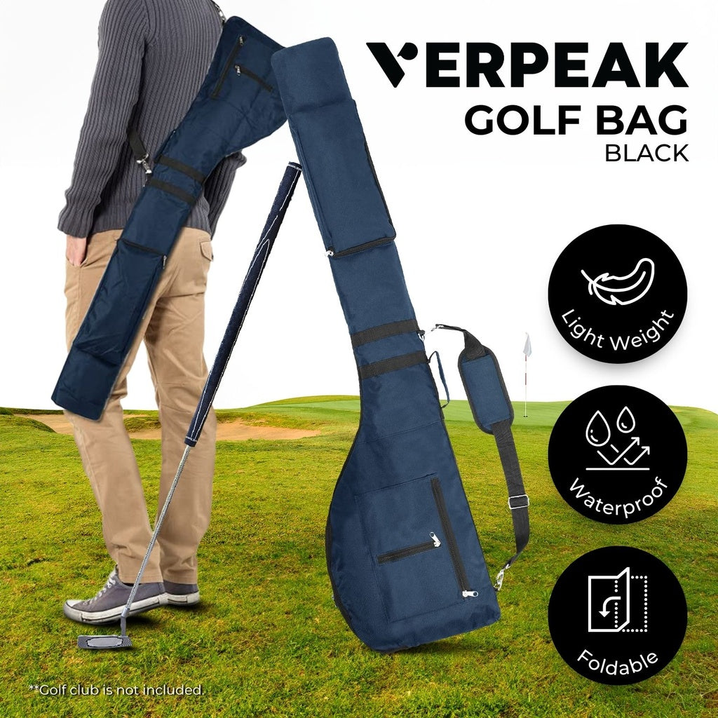 VERPEAK Foldable Golf Lightweight Carry Bag (Navy blue)