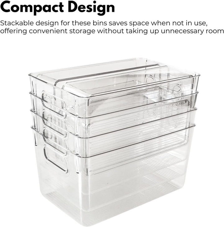 GOMINIMO Set of 8 Clear Fridge Food Storage Containers