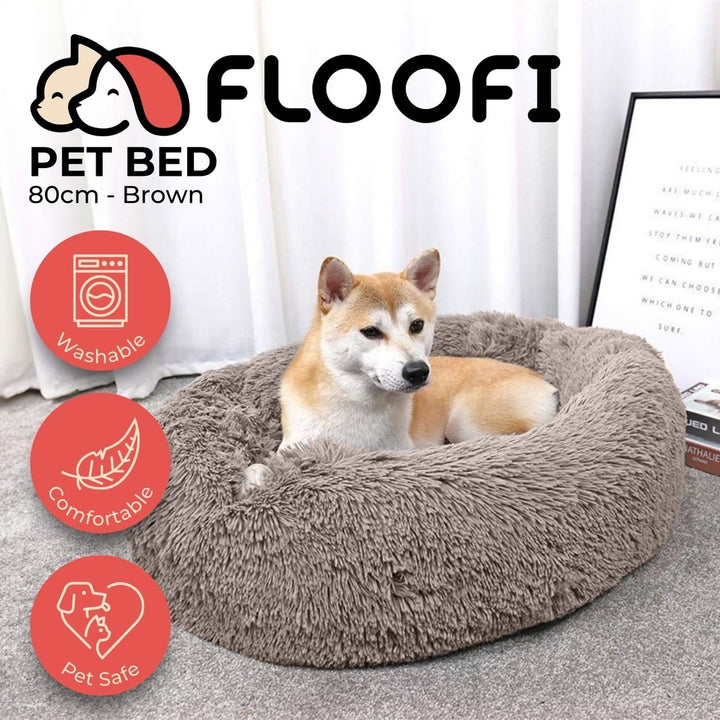 Floofi Pet Bed 80cm (Brown)