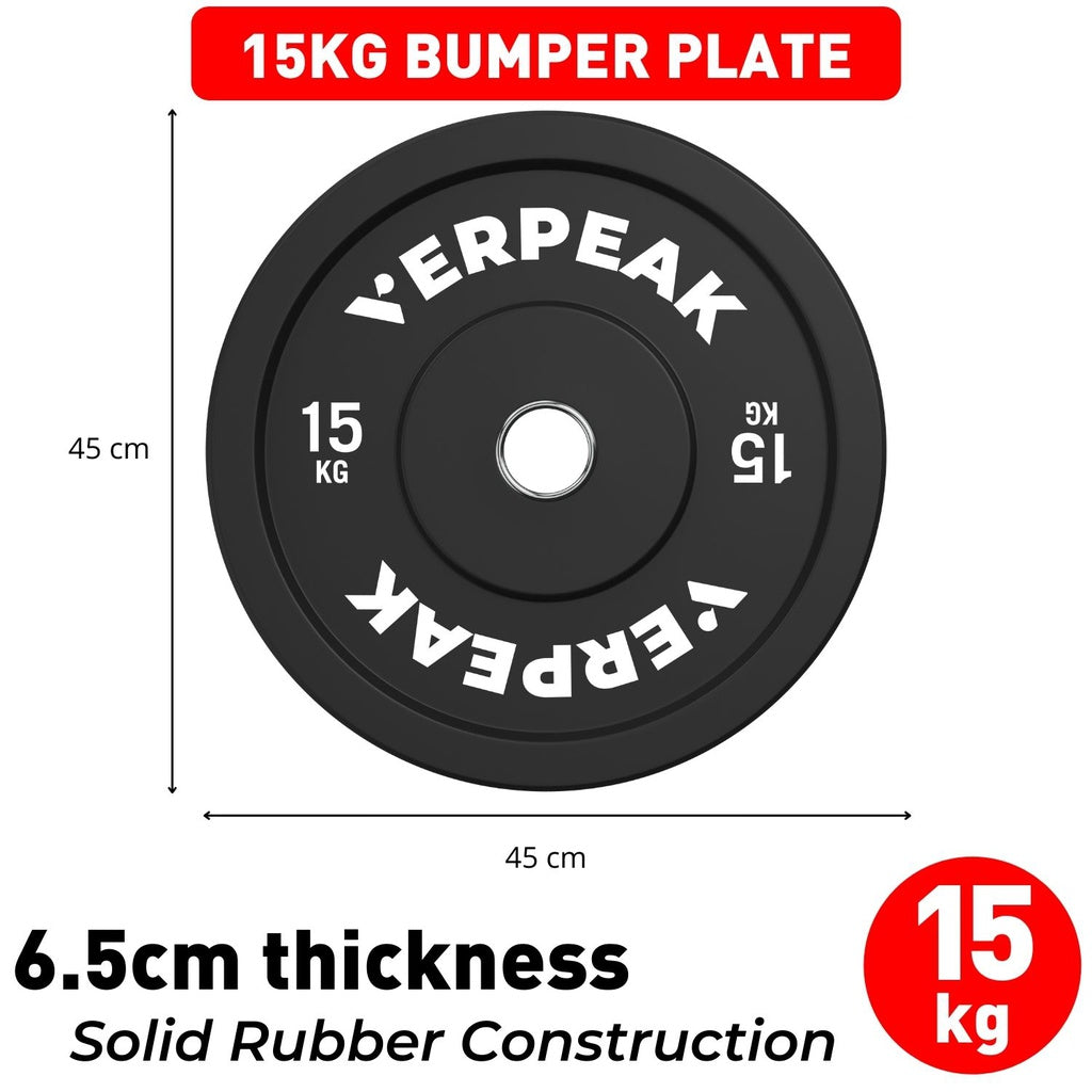 VERPEAK Black Bumper weight plates-Olympic (15kgx1)