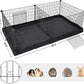 SONGMICS 3 Doors Pet Playpen with Divider Panel and Floor Mat Black