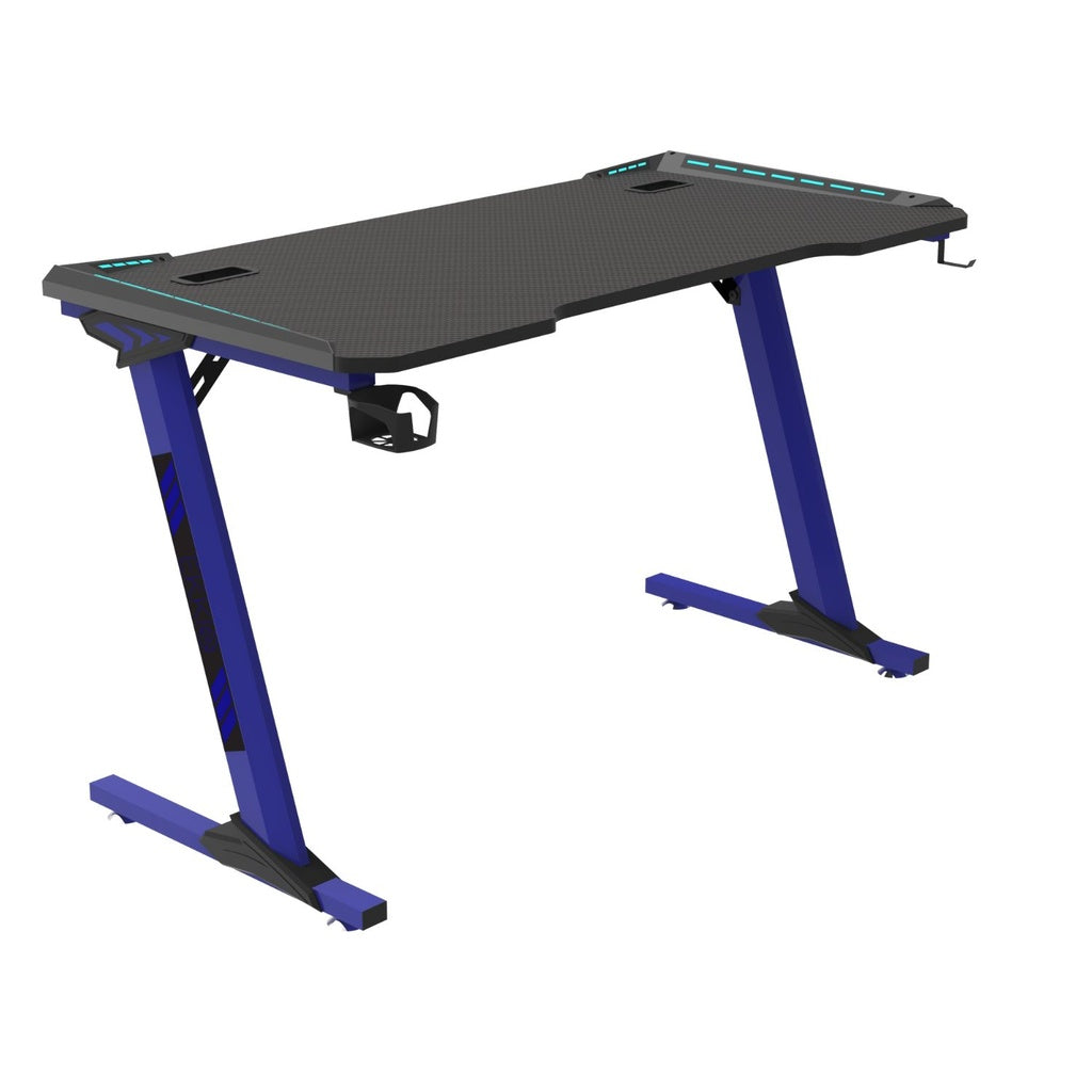 EKKIO RGB Gaming Desk Z Shape Blue 140cm EK-GD-108-AL