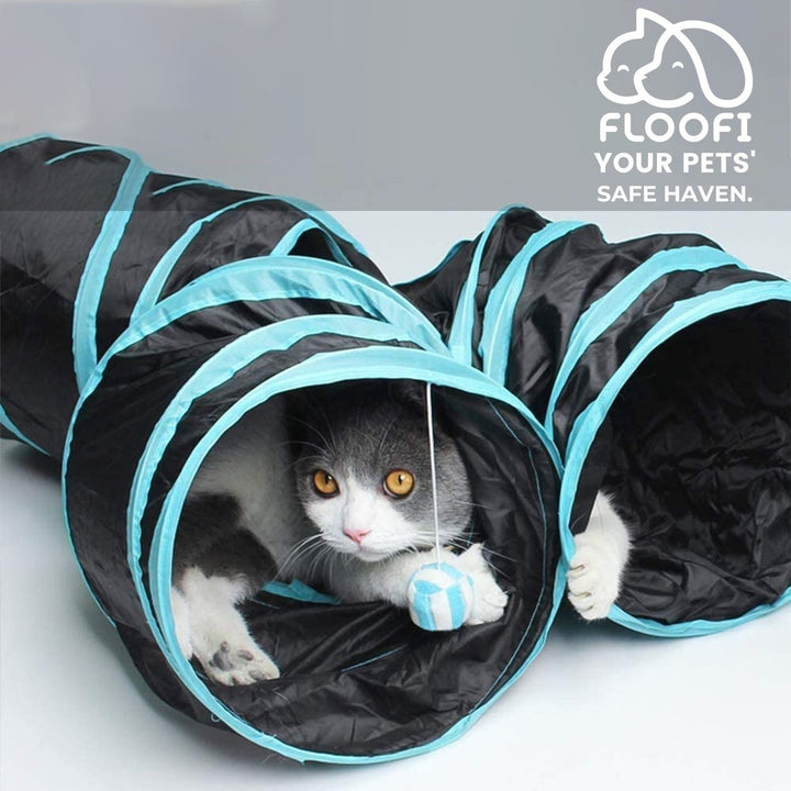 Floofi 4 Holes Cat Tunnel (White)