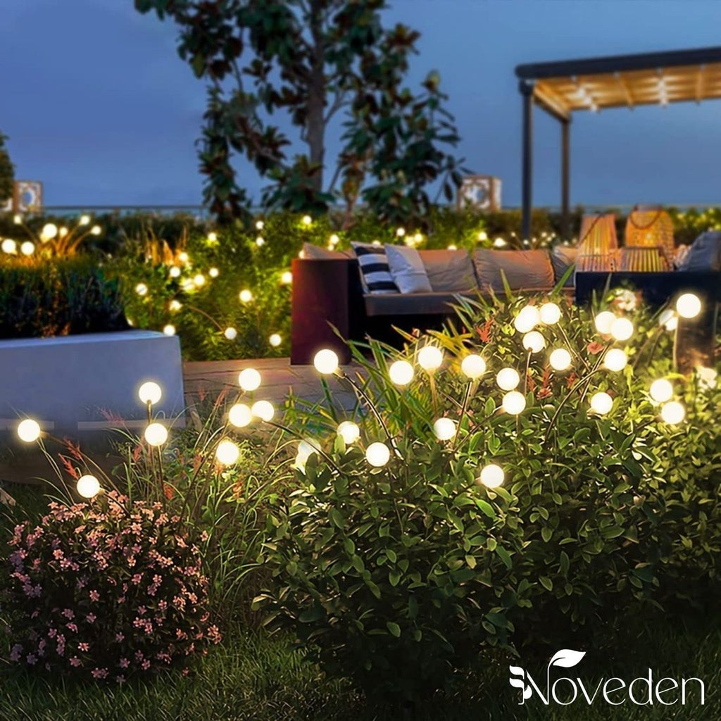 NOVEDEN 3 Pieces Solar Powered Firefly Lights (Warm)