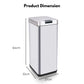 MIRAKLASS Sensor Bin 50L Narrow Silver Square