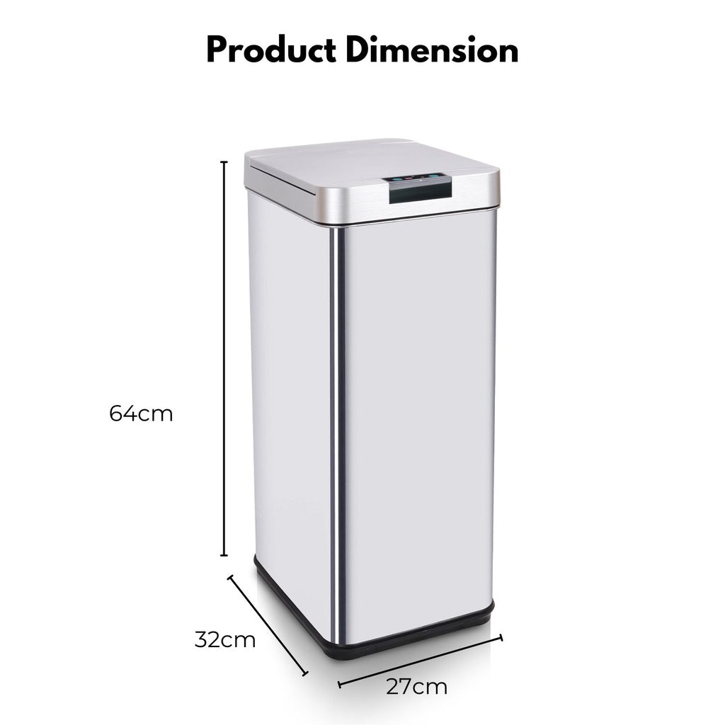 MIRAKLASS Sensor Bin 50L Narrow Silver Square