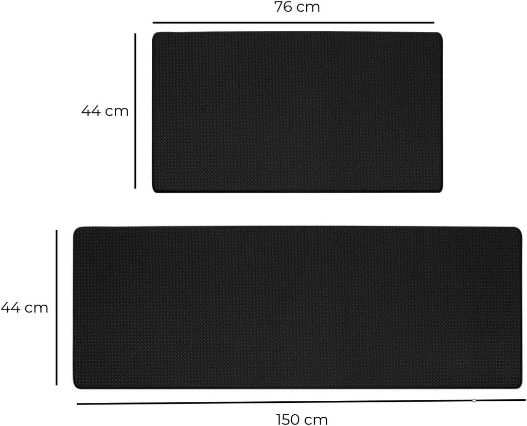 GOMINIMO PVC Kitchen Mat 2pcs Set Black