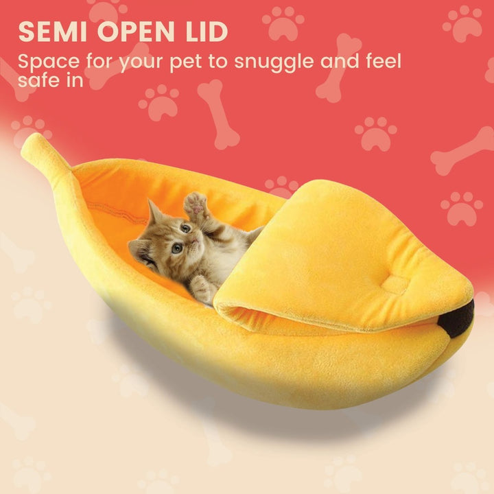 Floofi Banana Pet Bed (M Yellow)